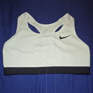 Nike Women's Cream and Black Sports Bra